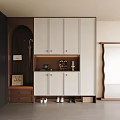 Modern Minimalist Shoe Cabinet Interior With White Doors Dark Cabinets And Drawer Storage Design