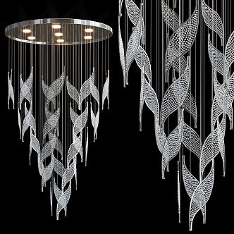 Modern crystal chandelier 3d model