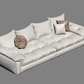 Modern White Sectional Sofa With Plush Cushions Round Brown Pillows And Cozy Design