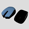 Blue And Black Wireless Computer Mice With Ergonomic Design For Office Use 3d model
