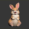 Cute Rabbit Shaped Household Decorative Item With Pink Ears And Paws