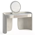 Modern Dressing Table with Marble Top and Round Mirror in Elegant Design 3d model