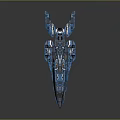 Futuristic Blue Aircraft With Intricate Patterns And Sleek Sci Fi Design