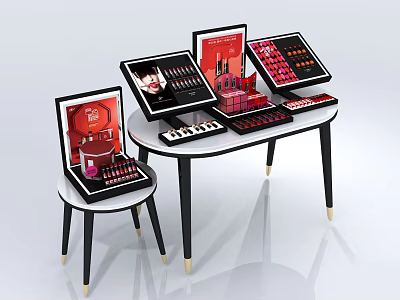 Modern Cosmetics Display Shelves With Multiple Tiers And Product Showcases 3d model