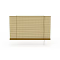 Office Interior With Natural Bamboo Blind For Window Decoration And Use 3d model
