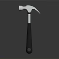 Professional Hardware Tool Hammer With Silver Head Black Handle And Reflective Surface 3d model