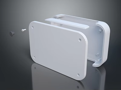 White Home Storage Box With Lid And Screw Accessories For Organizing 3d model