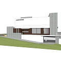 Modern Hotel Building With Contemporary Design Swimming Pool And Glass Windows