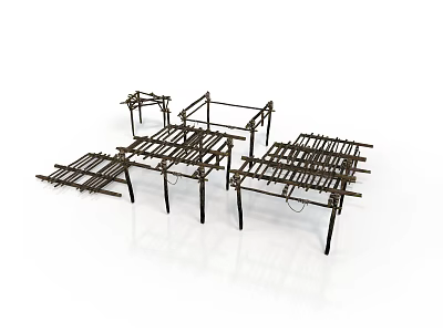 Heavy Duty Metal Frame Structures For Construction Support And Industrial Use 3d model