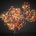 Glowing Tree with Orange Yellow Leaves on Dark Background Creating Warm Ambient Light 3d model