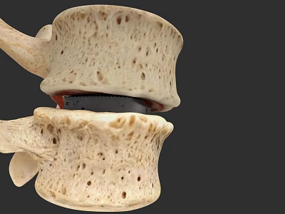 Medical Device Implant Between Lumbar Vertebrae for Orthopedic Spinal Fusion 3d model