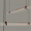 Modern Linear Metallic Glass Tube Pendant Chandelier With Bright Hanging Light