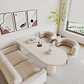Modern Negotiation Table and Chair Rest Area 3d model