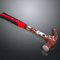 Rusty Hammer Tool Equipment With Red And Black Handle And Metal Head