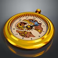 Classic Gold Mechanical Pocket Watch As Daily Life Essential With Intricate Gears And Numbered Dial