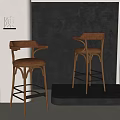 Vintage Leather Bar Stools With Armrests And Metal Frame For Kitchen Island