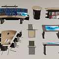 Modern Office Desks With Curved Round Multi layer Conference And Workstation Design Styles