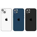 Apple iPhone Smartphones Back View In Multiple Colors With Camera Module And Logo 3d model