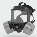 Professional Fire Equipment Gas Mask With Transparent Face Shield And Filter Canisters