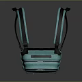 Teal Modern Backpack With Black Straps And Functional Zipper Design 3d model