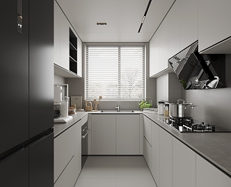 Modern Kitchen Cabinet Hanging Cabinet Kitchen Supplies Range Hood Oven 3d model