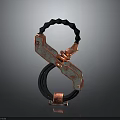 Mechanical Metal Clamp With Copper Bracket Black Ring And Spring Structure 3d model