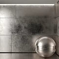 Silver Metallic Wall Panels With Textured Surface And Hemispherical Component