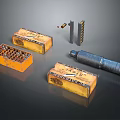 Military Weapon Equipment Featuring Ammunition Boxes Artillery Shell And Bullets 3d model