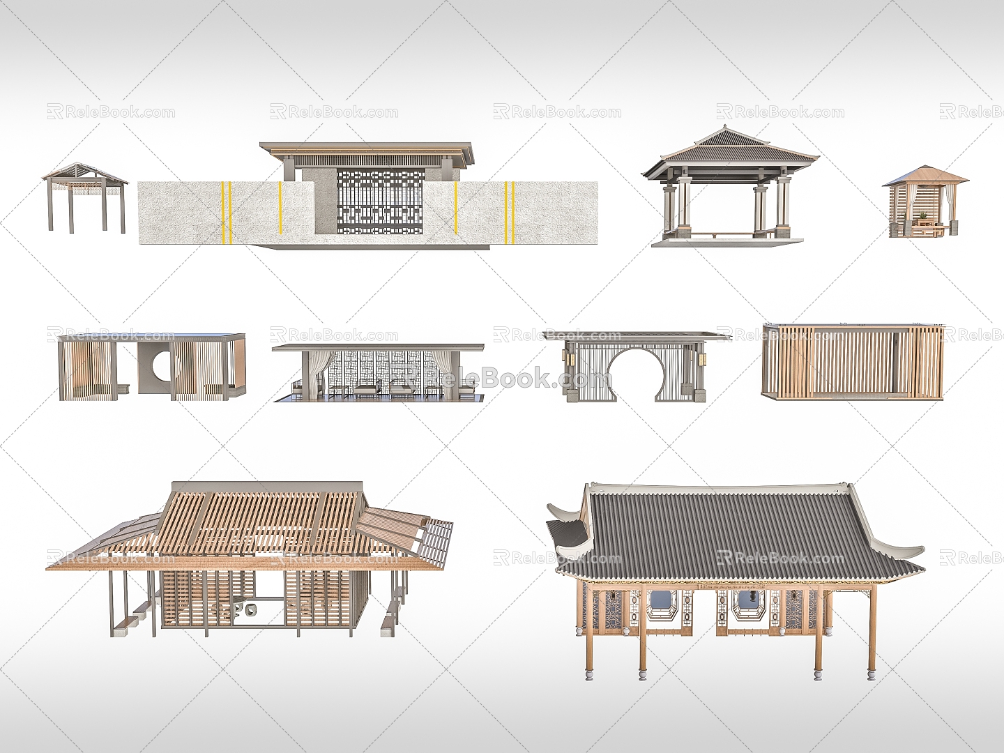 Pavilion now new Chinese style 3d model