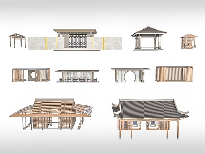 Pavilion now new Chinese style 3d model