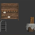 Wooden Bread Shelf With Buns Three Tier Pastry Stand And Baguettes In Cloth Covered Basket