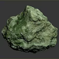Natural Green Rough Stone with Organic Surface Texture and Raw Form 3d model