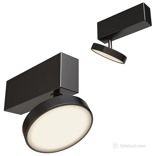 Modern Black Downlights and Spotlights with Sleek Design for Home Ceiling Lighting 3d model 