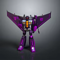 Detailed Purple Transformer Robot Action Figure With Mechanical Wings And Weapon