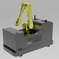 Industrial Robotic Arm Equipment With Yellow Arm And Gray Mobile Base