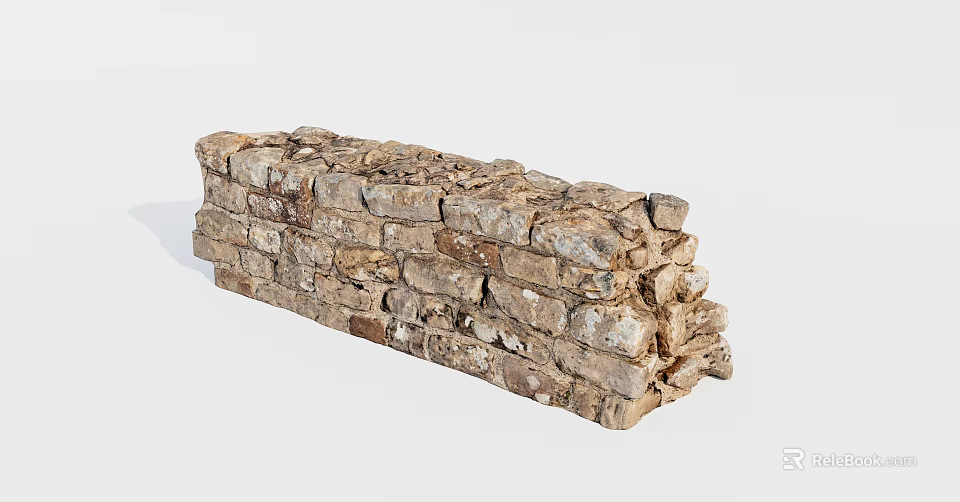 Rustic Building Exterior Wall Featuring Natural Stone Masonry And Weathered Texture 3d model 