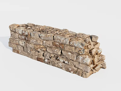 Rustic Building Exterior Wall Featuring Natural Stone Masonry And Weathered Texture 3d model