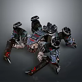 Futuristic Mechanical Spider Robot Character With Armored Legs And Detailed Tech Features