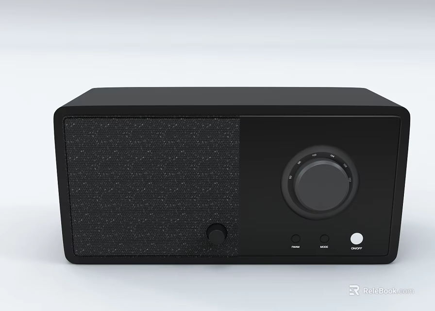 Black Desktop Speaker With Mesh Surface And Knob Control For Daily Use 3d model 