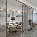 Elegant Modern Boutique Interior With Open Layout Tables Chairs And Screens