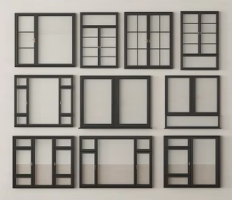 Modern windows combination floor-to-ceiling windows casement windows 3d model