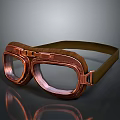 Copper Colored Vintage Goggles With Leather Strap And Classic Design