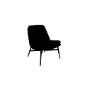 Beige Velvet Armchair With Stitched Backrest And Black Metal Legs Modern Design