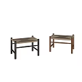 Modern Woven Stools With Black and Brown Wooden Frames Simple Design for Home