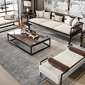 New Chinese Sofa Coffee Table Combination 3d model