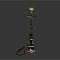 Black Hookah With Modern Design For Home Use Featuring Stem And Hose