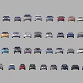 Multiple Cars Collection With Various Models Different Colors And Styles On 3d model
