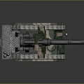 Green Camouflage Military Tank With Armored Body Large Cannon And Tracked Design