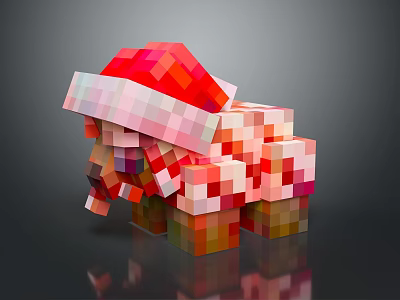 Modern Multicolored Pixelated Commercial Equipment With Stacked Block Structure And Vibrant Tones 3d model