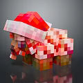 Modern Multicolored Pixelated Commercial Equipment With Stacked Block Structure And Vibrant Tones